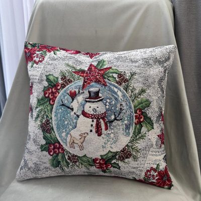 Față de pernă decorativă-om de zăpadă