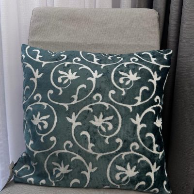 Față de pernă decorativă-catifea verde