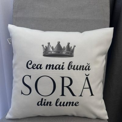 Pernă decorativă-‘Cea mai bună SORA din lume’