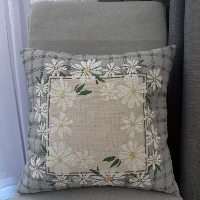 Față de pernă decorativă-crizanteme