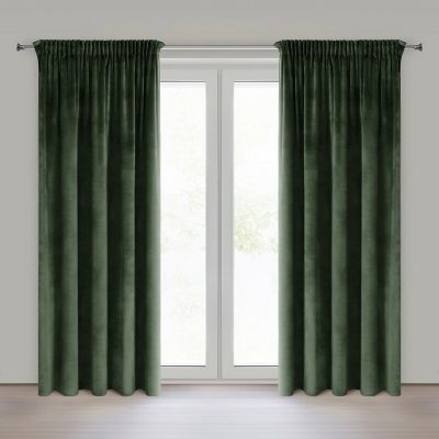 Draperie catifea VERDE-INCHIS 135X270