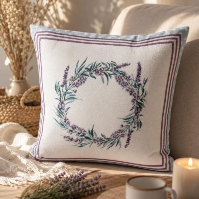 Față de pernă decorativă-Coroniță de Lavandă