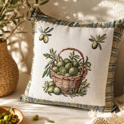 Față de pernă decorativă-masline in cos