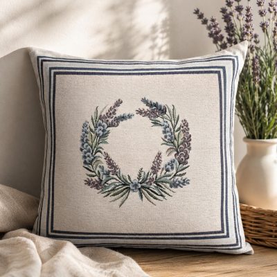 Față de pernă decorativă-Coroniță cu lavandă