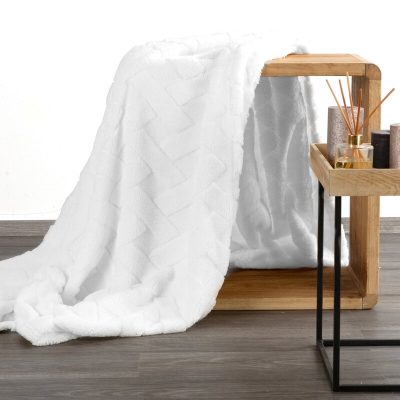 Pătură cu model alb-150X200