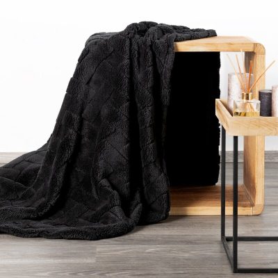 Pătură cu model negru-150X200
