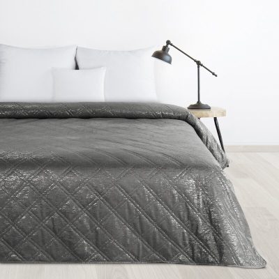 Cuvertură microfibră cu model-gri inchis 220X240