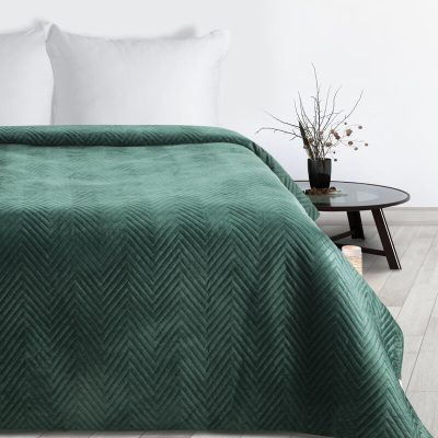 Cuvertură catifea - verde inchis 200X220