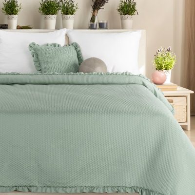 Cuvertură verde salvie 220x240
