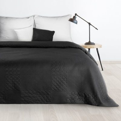 Cuvertură de pat microfibra-negru 170X210