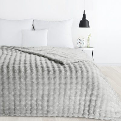 Pătură pufoasa gri deschis-200X220